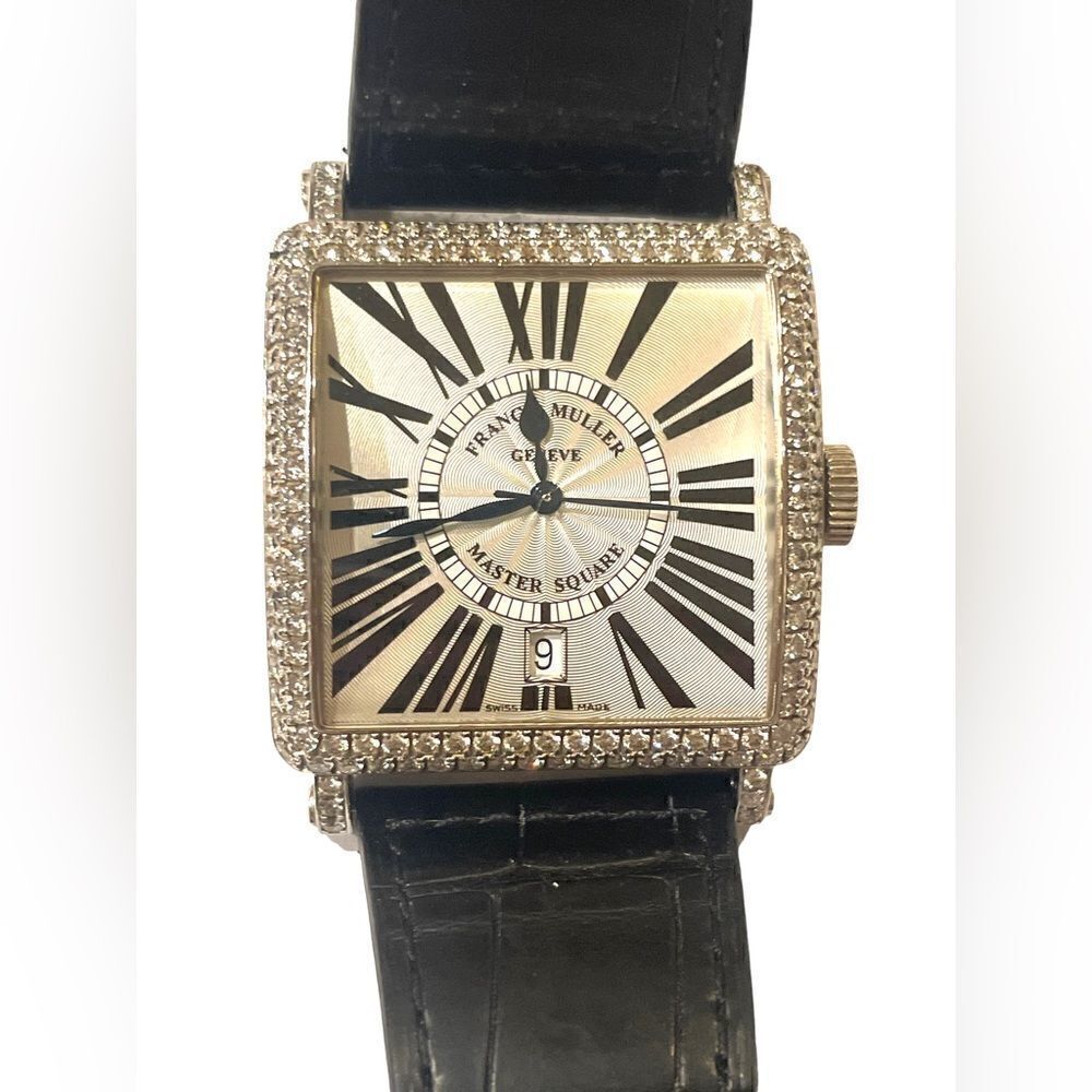 Authentic Frank Muller vintage watch Sq 6000 H with Diamond bezel & paper work